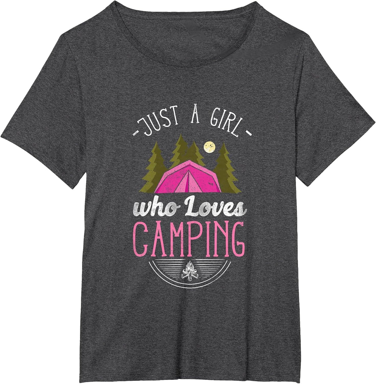 Just A Girl Who Loves Camping T-Shirt - Dark Heather Grey
