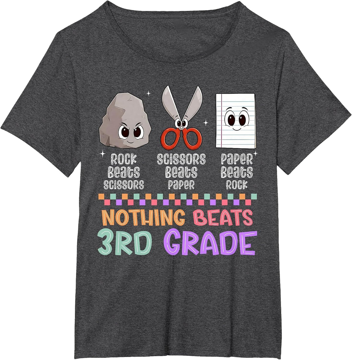 Back to School Nothing Beats Third 3rd Grade School Game Kid T-Shirt - Dark Heather Grey