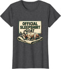 Women's Official Sleepshirt Goat Vintage Animal Lovers Novelty T-Shirt - Dark Heather Grey