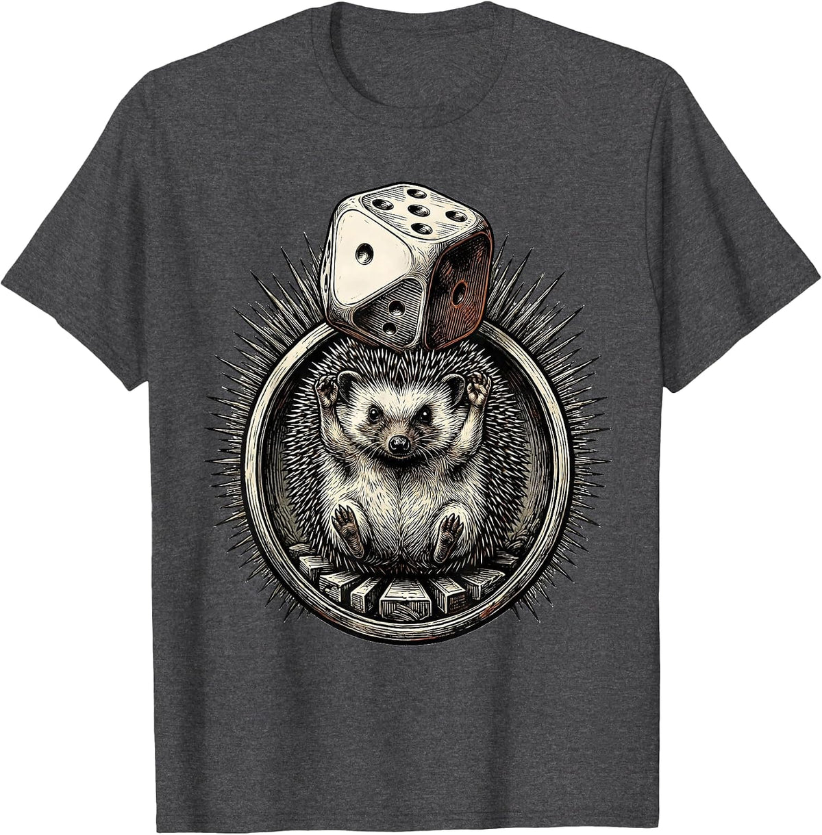 Hatched Hedgehog Die Herald Autism Meme Humor T-Shirt - Dark Heather Grey
