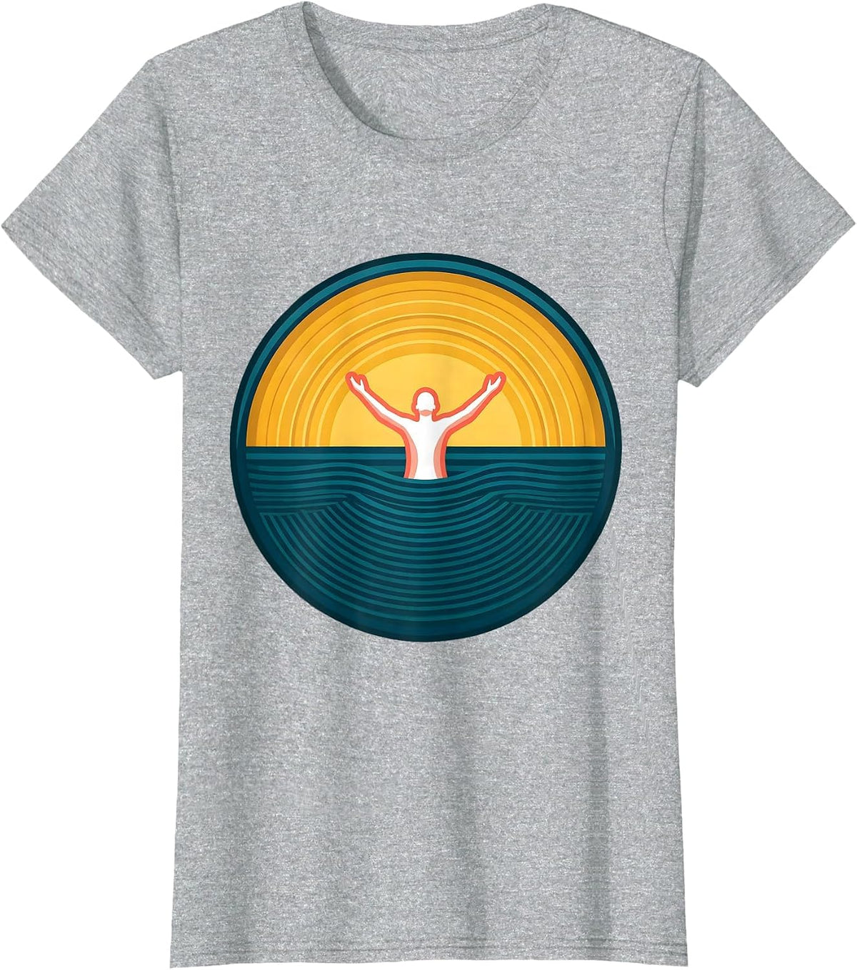 Mental Health Matters Rising From Darkness Design T-Shirt - Heather Grey
