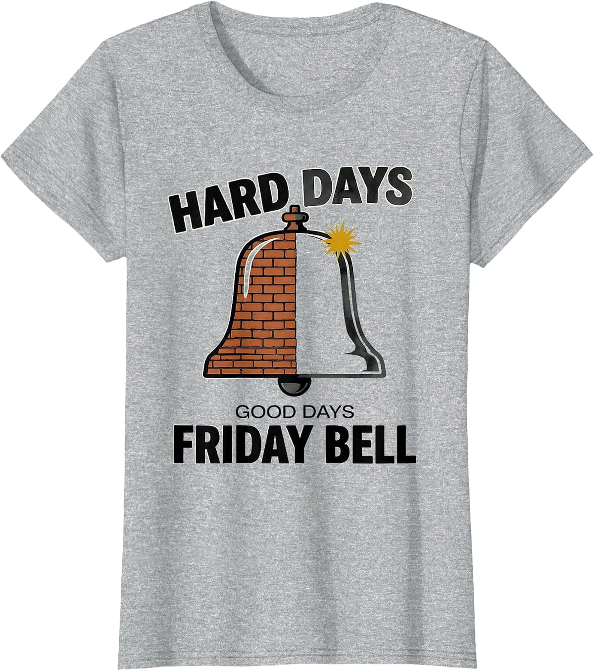 Women's Hard Days, Good Days, Friday Bell Midcentury Modern T-Shirt - Heather Grey