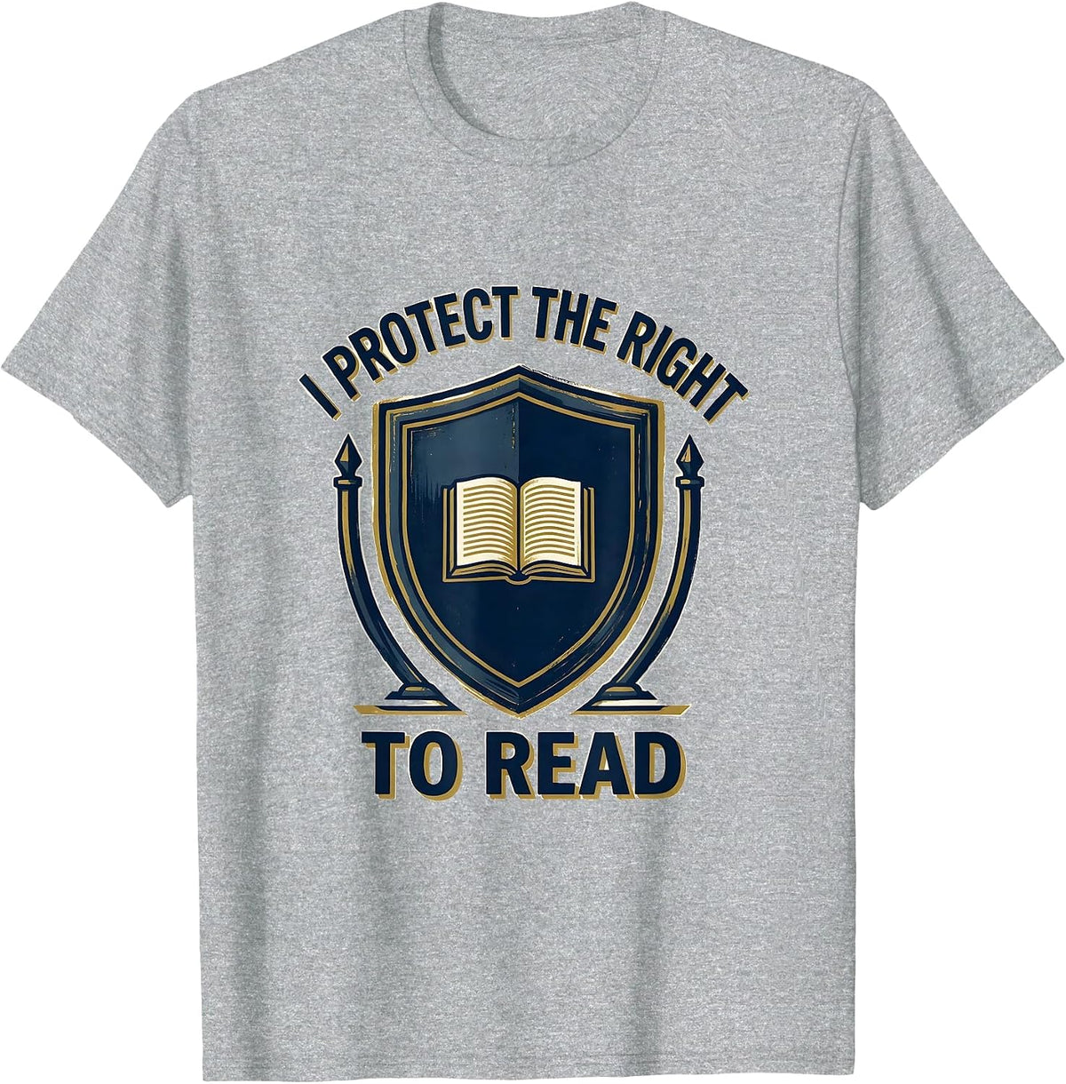 Men's I Protect The Right To Read Book Lover Librarian Reading T-Shirt - Heather Grey