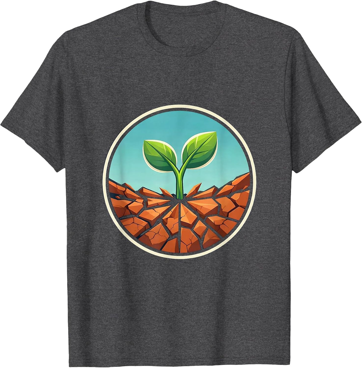 Men's Mental Health Matters Seedling Growth Graphic T-Shirt - Dark Heather Grey