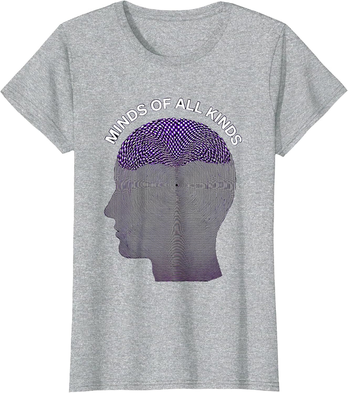 Minds of All Kinds Neurodiversity Celebration Design T-Shirt - Heather Grey