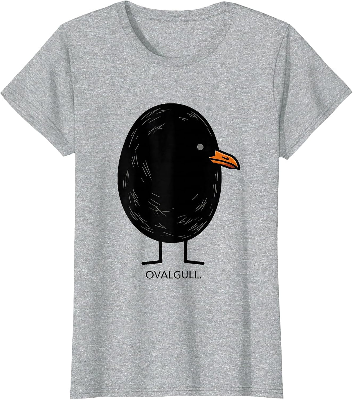 Women's Ovalgull Cartoon Bird Pun Funny Math Teacher Humor T-Shirt - Heather Grey