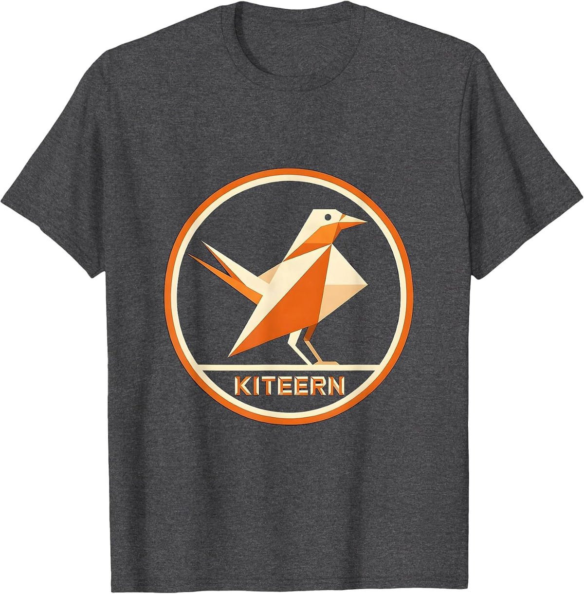 Kiteern Geometric Bird Pun Funny Math Teacher Humor T-Shirt - Dark Heather Grey