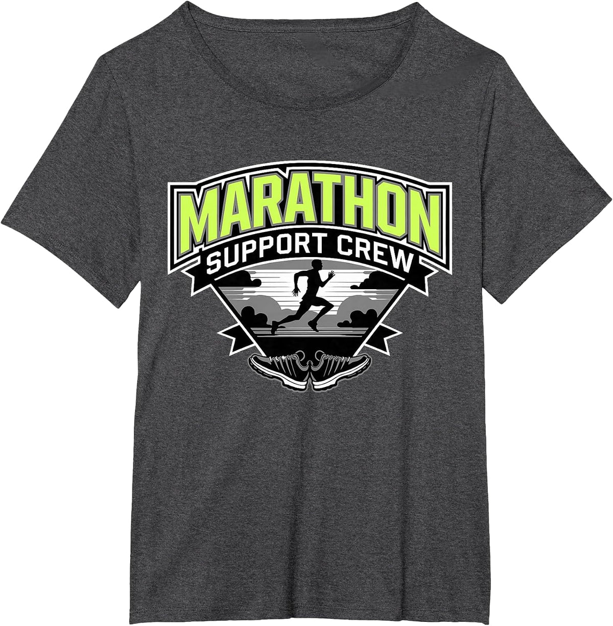Marathon Support Crew, Funny Running Marathon for Men Women T-Shirt - Dark Heather Grey