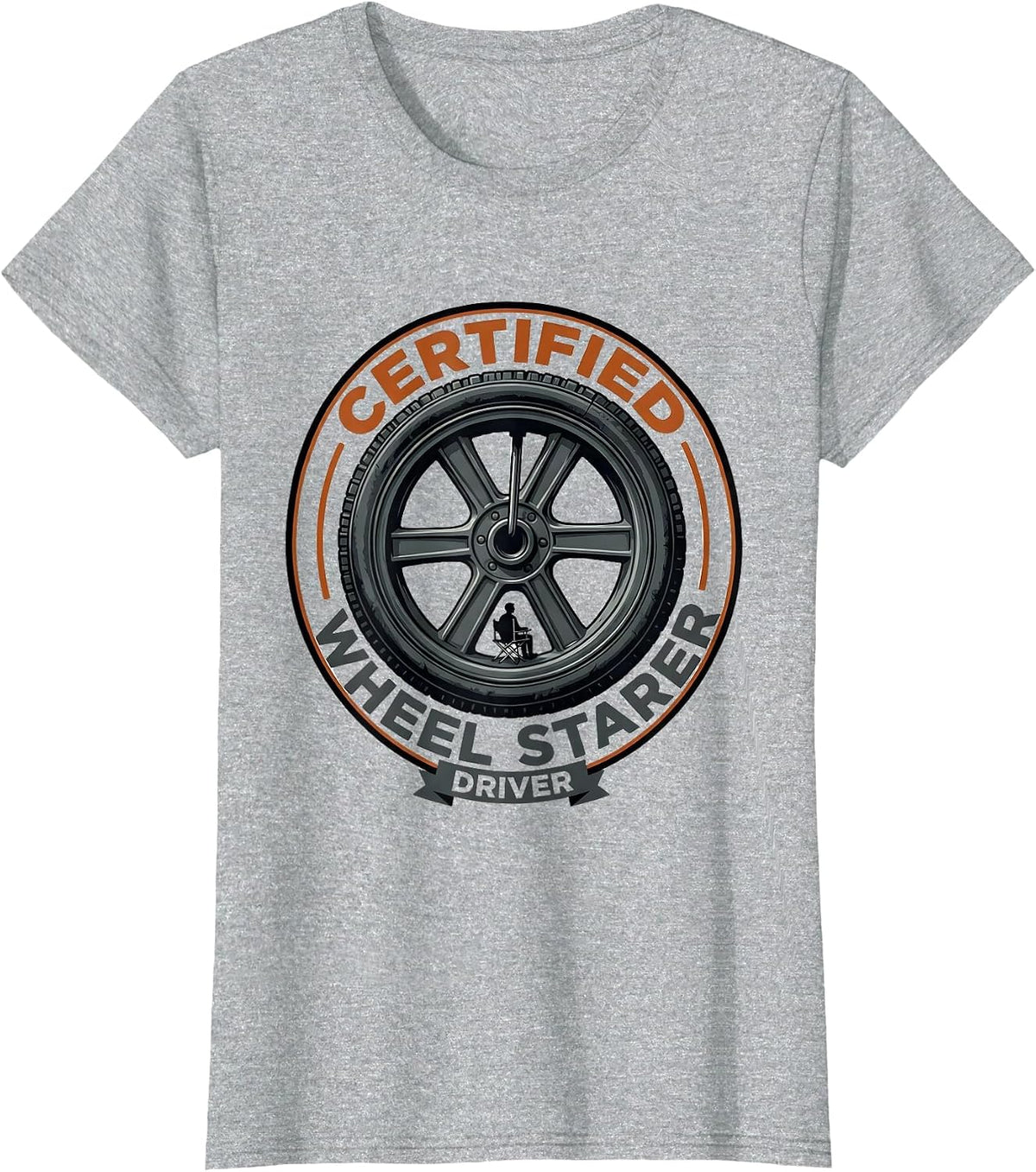 Certified Driver-Wheel Starer Editorial Conceptual Train T-Shirt - Heather Grey