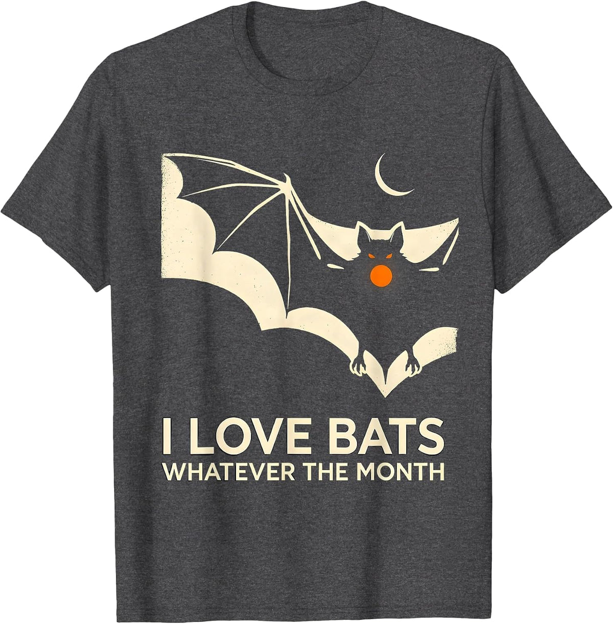 Men's I Love Bats Whatever The Month Vintage Bat Lover Halloween T-Shirt - Dark Heather Grey