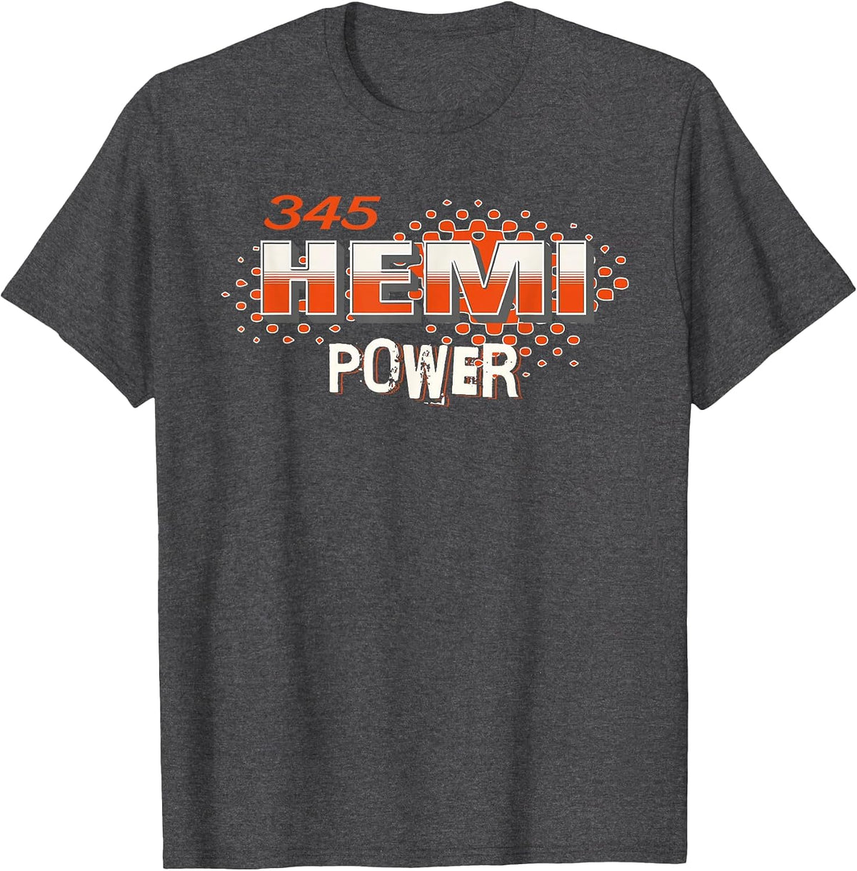 345 Hemi Power Muscle Car Design T-Shirt - Dark Heather Grey