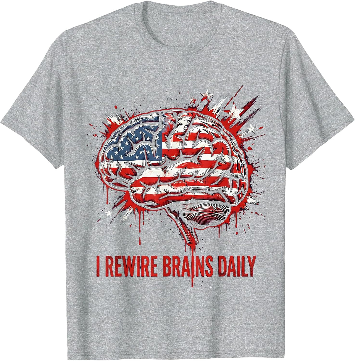 Men's I Rewire Brains Daily Occupational Therapy Design T-Shirt - Heather Grey