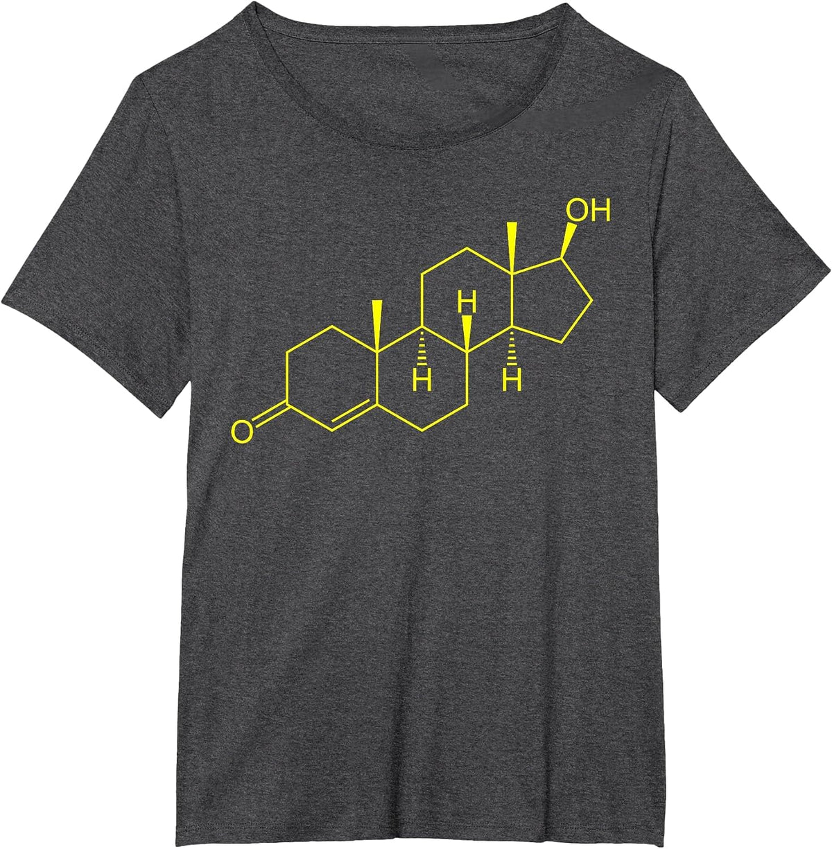 Testosterone Molecule Biology Science Bodybuilding Steroid T-Shirt - Dark Heather Grey