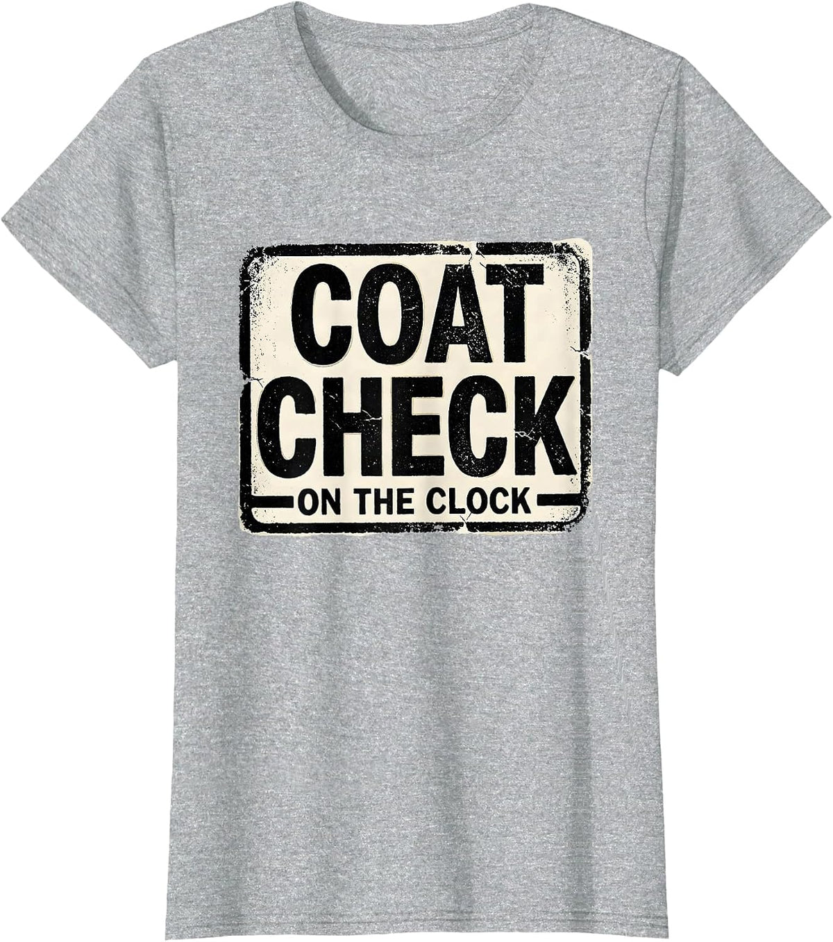 COAT CHECK ON THE CLOCK Rubber Stamp Halloween Costume Humor T-Shirt - Heather Grey