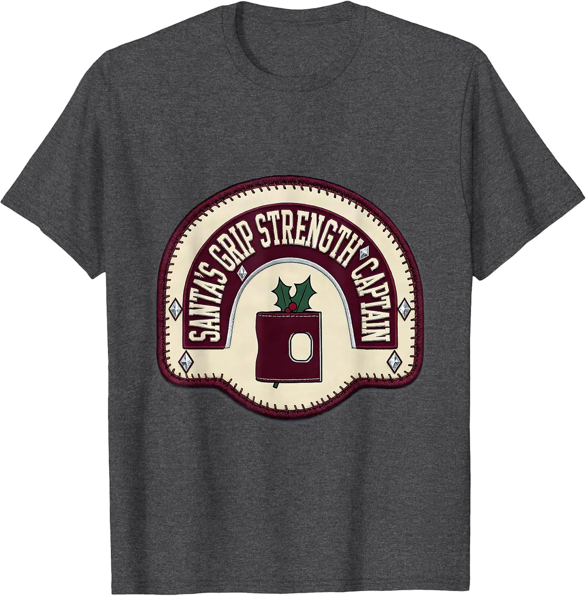 Men's Santa's Grip Strength Captain Occupational Therapy Christmas T-Shirt - Dark Heather Grey