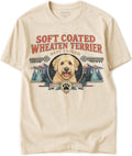 Dog Art Tshirt for Men & Women - Wilderness Artwork - 100% Natural, Raw, Undyed, Heavyweight Cotton - Soft Coated Wheaten