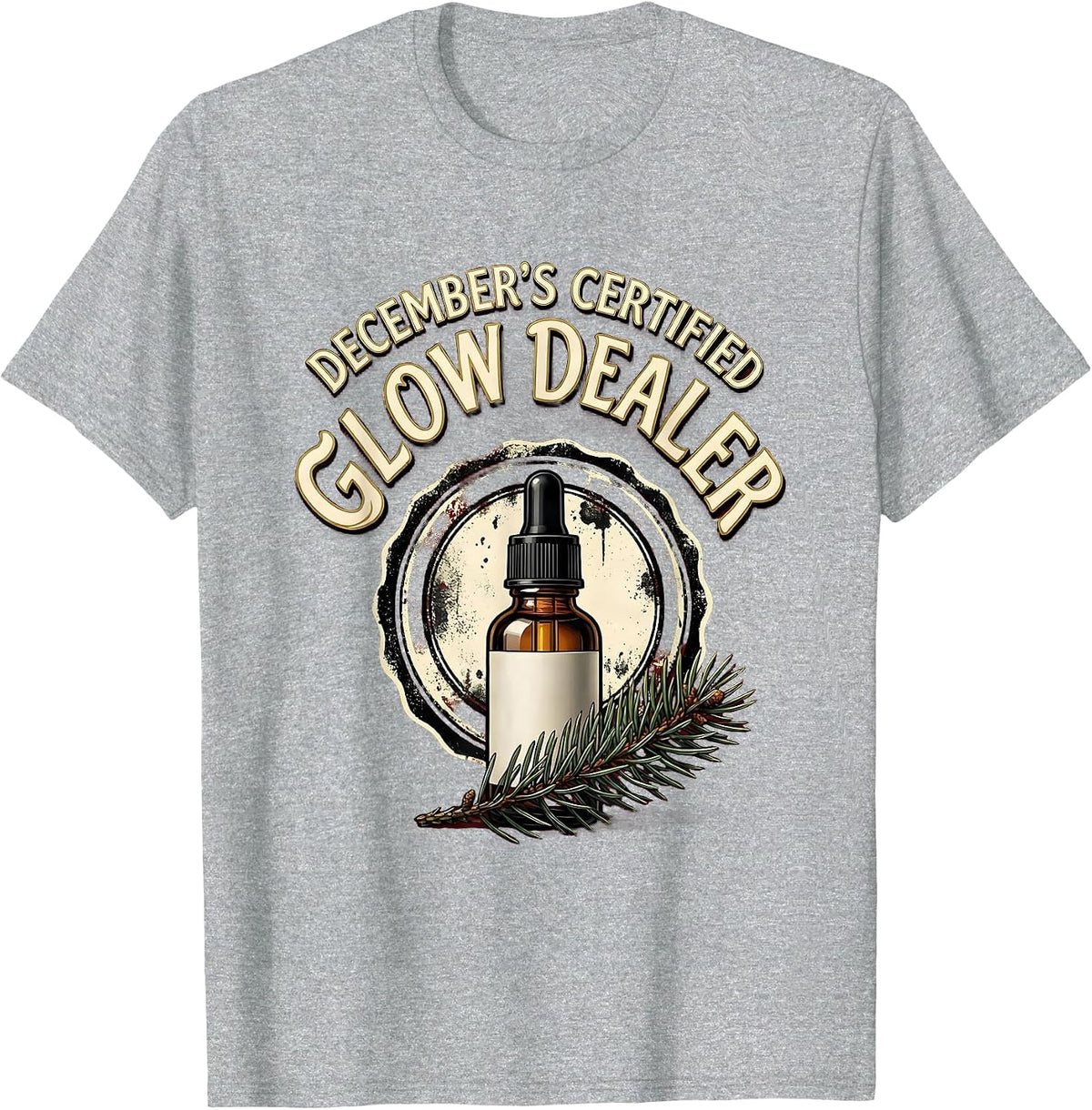 Men's December's Certified Glow Dealer Esthetician Dermatology T-Shirt - Heather Grey