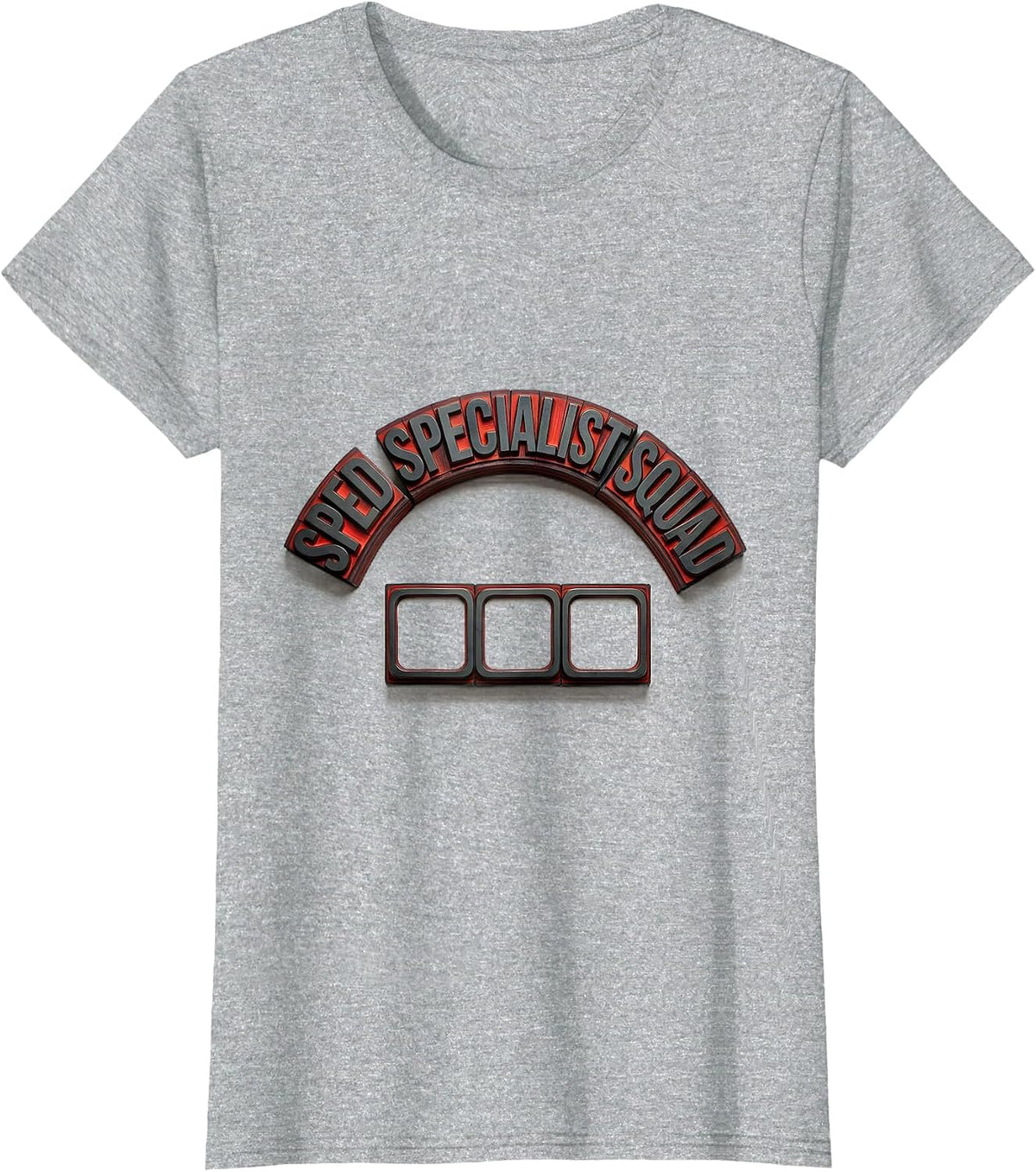 SPED Specialist Squad Wood Type Teacher Appreciation Special T-Shirt - Heather Grey