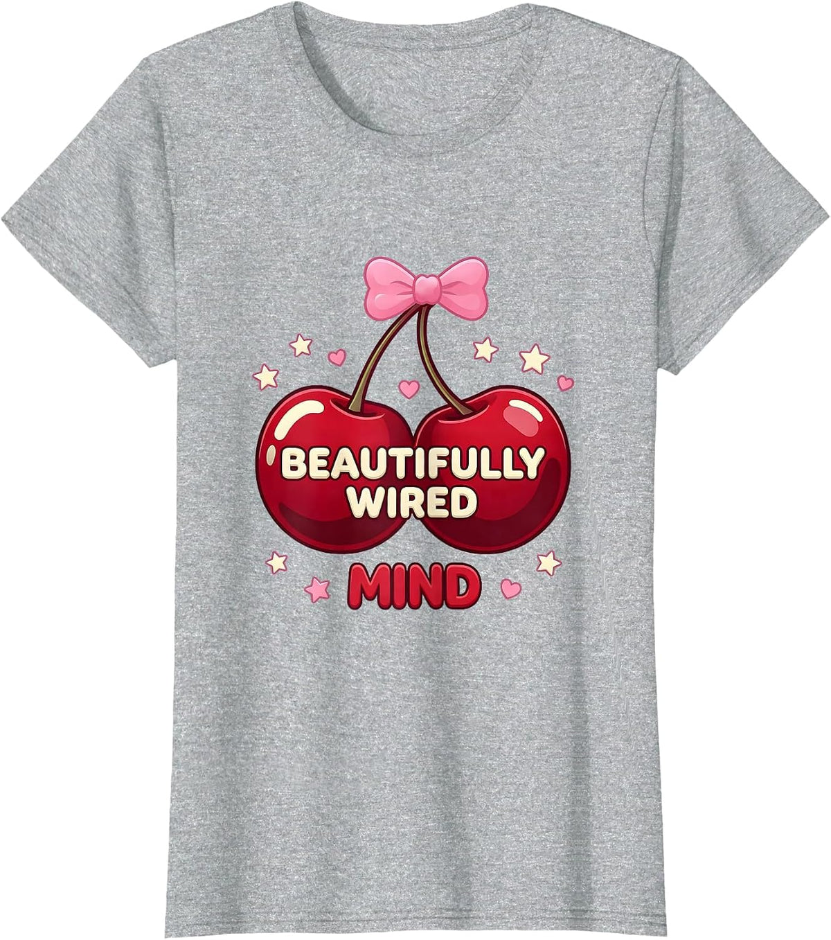 Beautifully Wired Mind Neurodiversity Design T-Shirt - Heather Grey