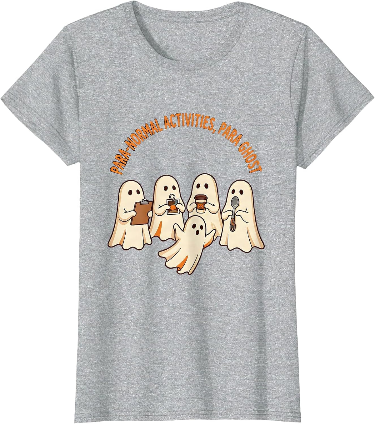 Women's Para-Normal Activities Para Ghost Sped Teacher Halloween T-Shirt - Heather Grey