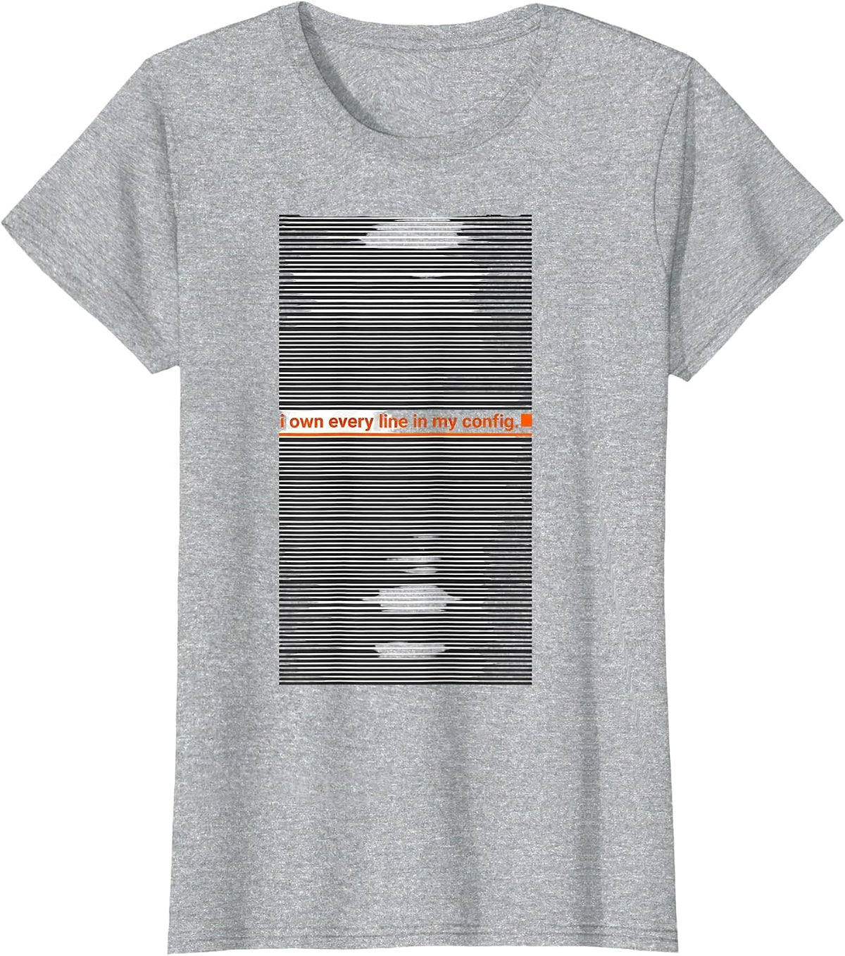 i own every line in my config Minimalist Linux Open Source T-Shirt - Heather Grey