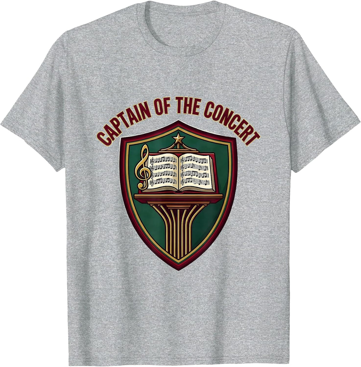 Men's Captain Of The Concert Festive Music Teacher Christmas T-Shirt - Heather Grey