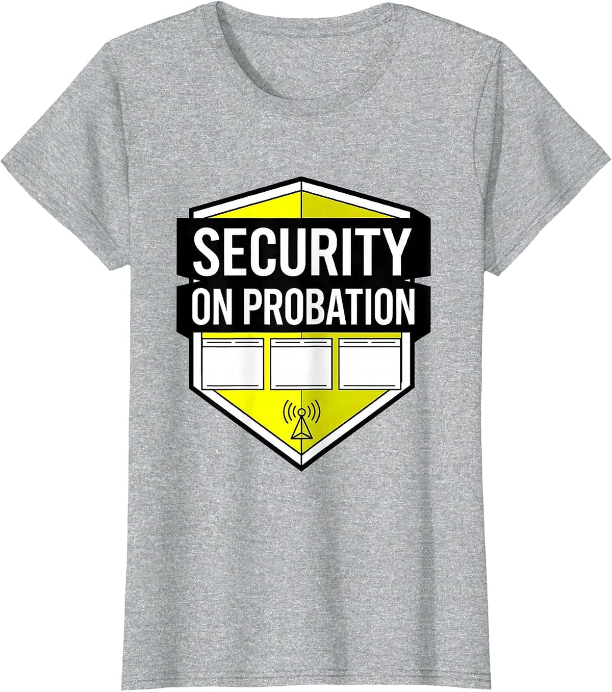 SECURITY ON PROBATION Geometric Halloween Costume Roleplay T-Shirt - Heather Grey