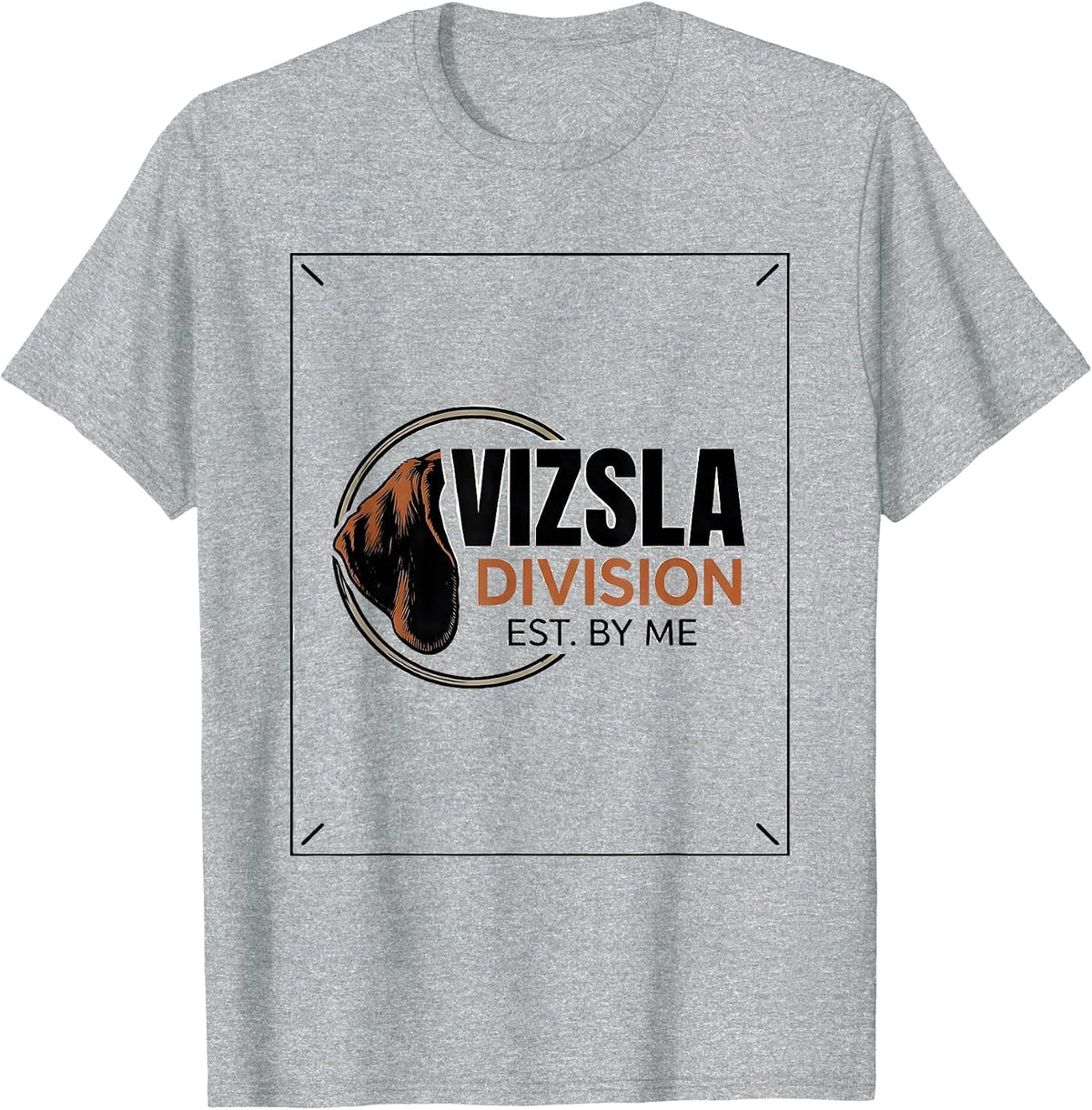 Men's Vizsla Division Est By Me Funny Dog Lover Humor T-Shirt - Heather Grey