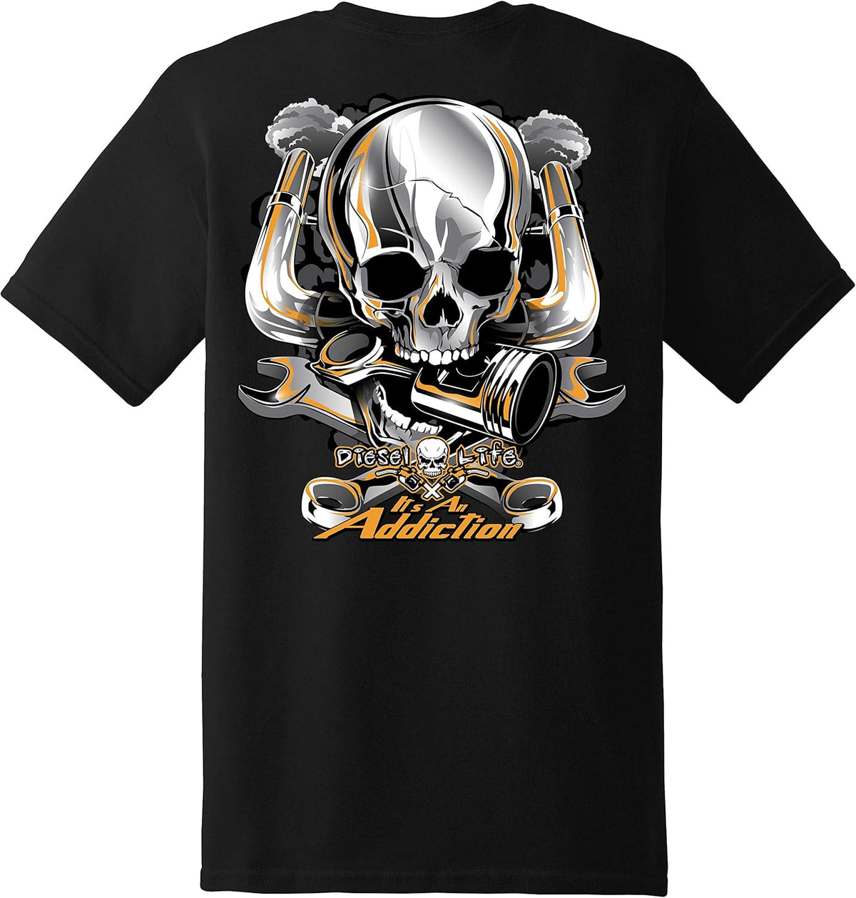 Diesel Life - Mens T-Shirts - Black \/ Orange