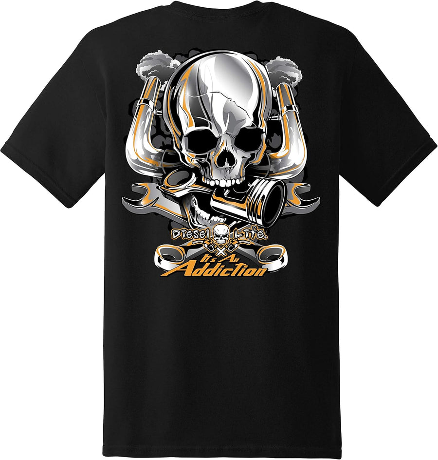Diesel Life - Mens T-Shirts - Black \/ Orange