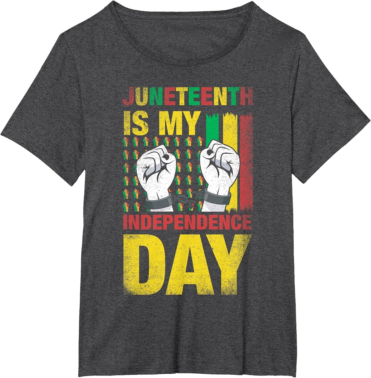 Juneteenth is My Independence Day Shirt African American Pride Tee T-Shirt - Dark Heather Grey