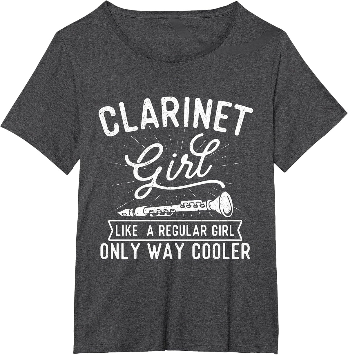 Regular Girl Only Way Cooler - Clarinet Player Music Lovers T-Shirt - Dark Heather Grey
