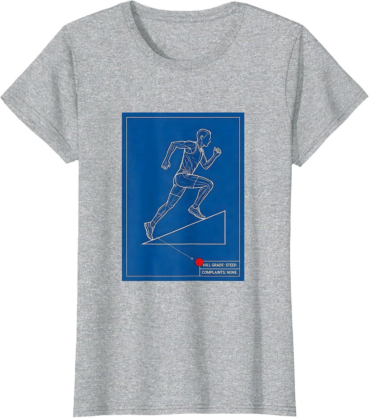 Women's Hill Grade: Steep. Complaints: None. Technical Blueprint T-Shirt - Heather Grey