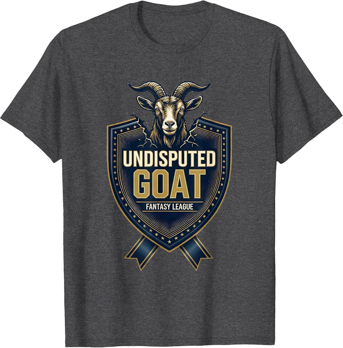 Men's Undisputed GOAT Fantasy League Sports Goat Lover Gift T-Shirt - Dark Heather Grey