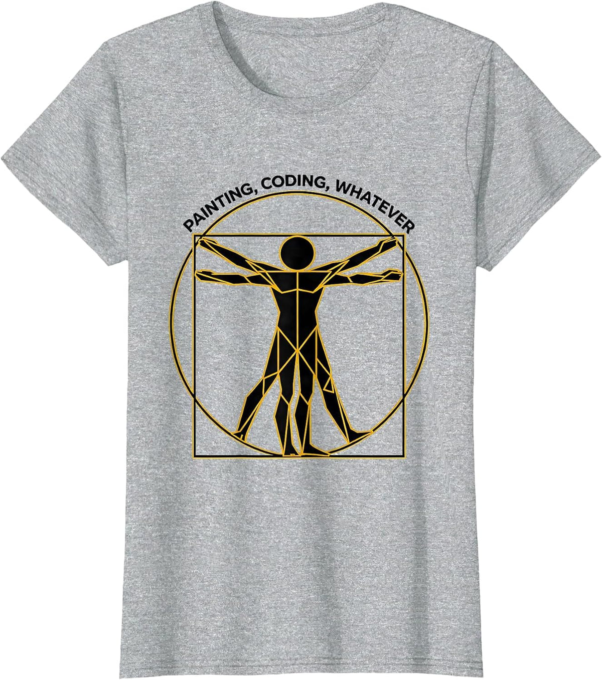 Renaissance Man Painting Coding Whatever Design T-Shirt - Heather Grey