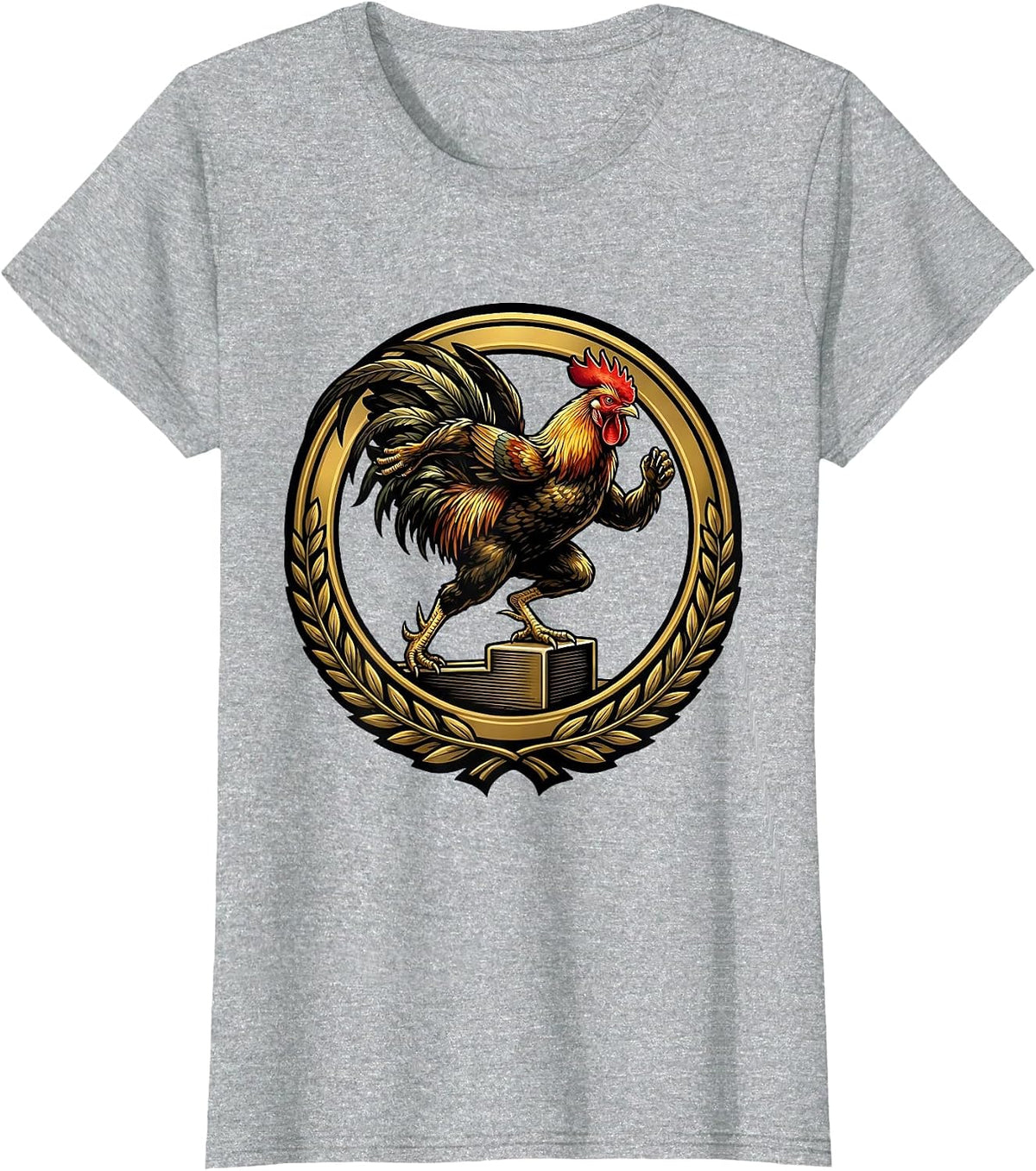 Sprinting Chicken Starting Block Track Runner T-Shirt - Heather Grey