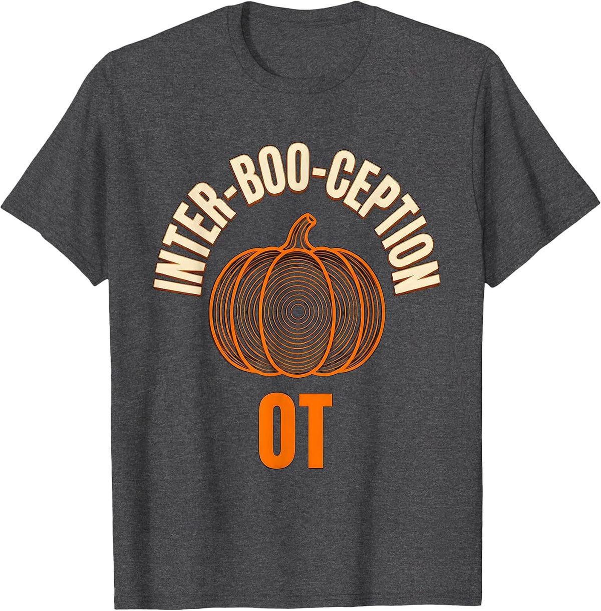 Men's Inter-BOO-ception OT Occupational Therapy Halloween Humor T-Shirt - Dark Heather Grey