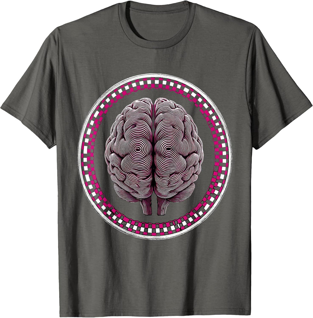 Men's Neurodiversity Rainbow Brain Tangled Threads Art T-Shirt - Asphalt Grey