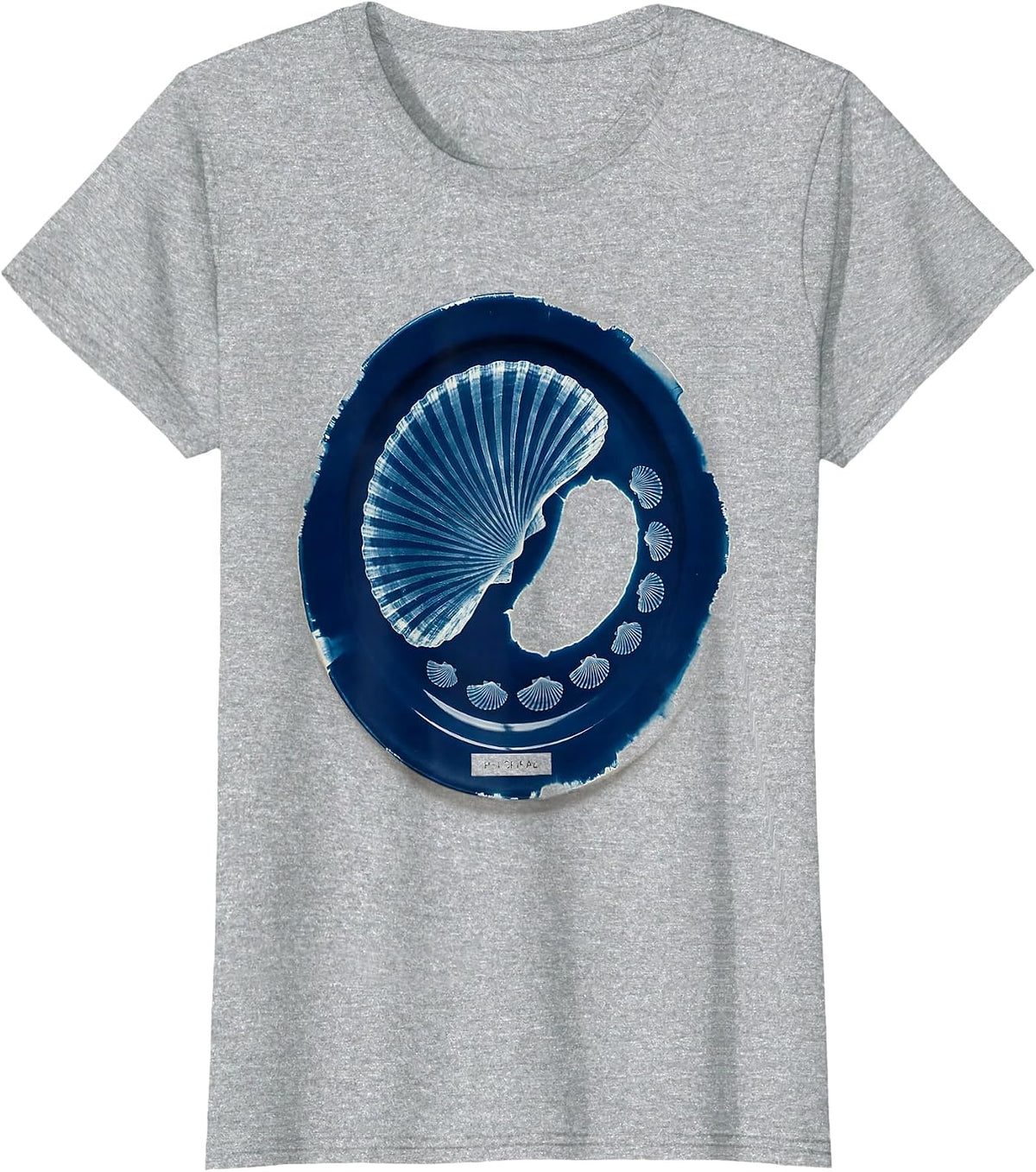 Women's Phi Spiral Cyanotype Sacred Geometry Math Enthusiast T-Shirt - Heather Grey