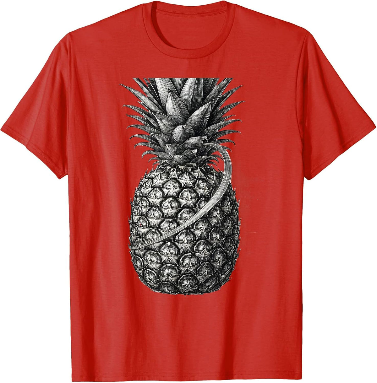 Men's Pineapple Spiral Sacred Geometry Math Enthusiast T-Shirt - Red