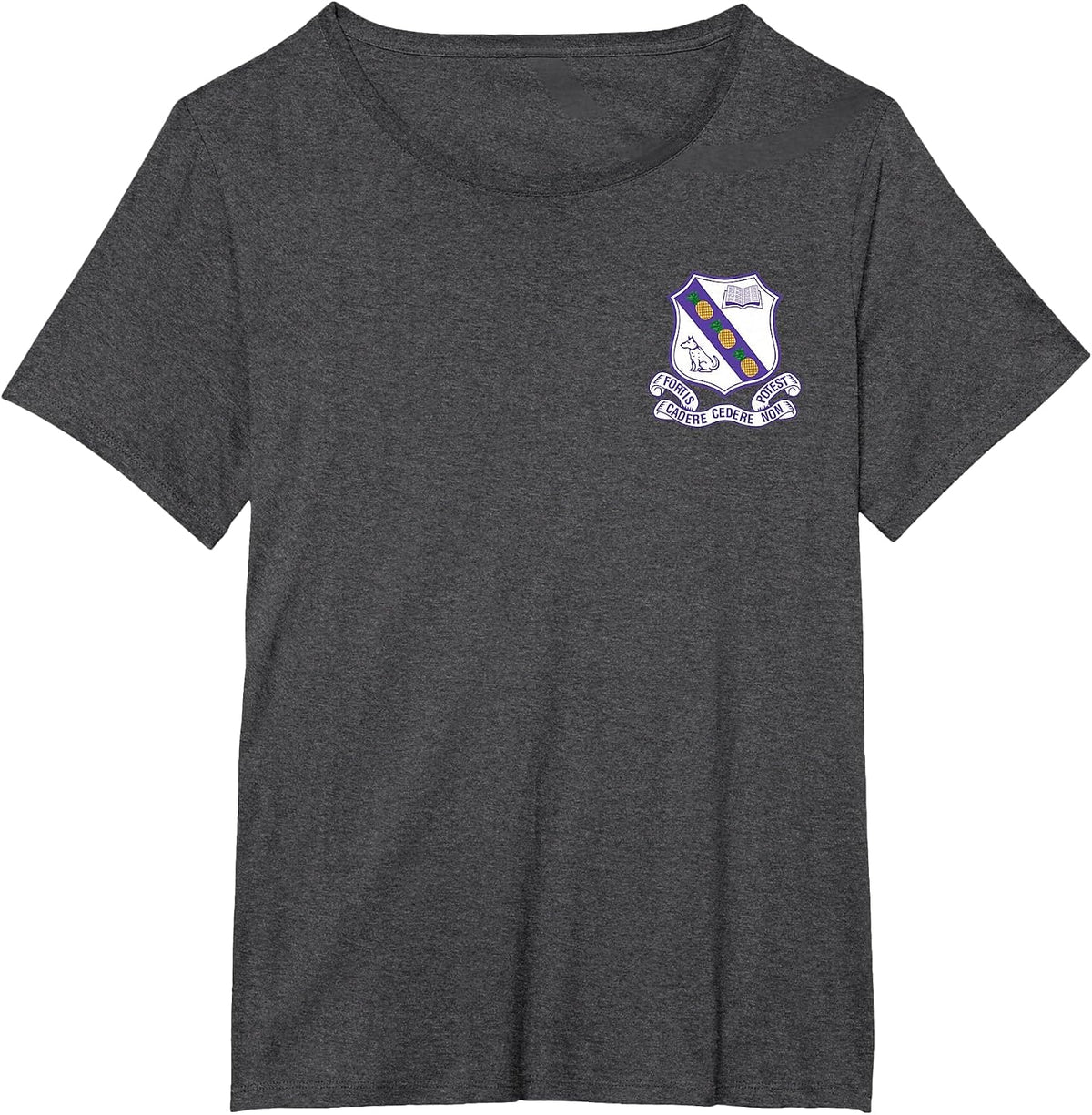Kingston College Fortis Forever Pocket Logo T-Shirt - Dark Heather Grey