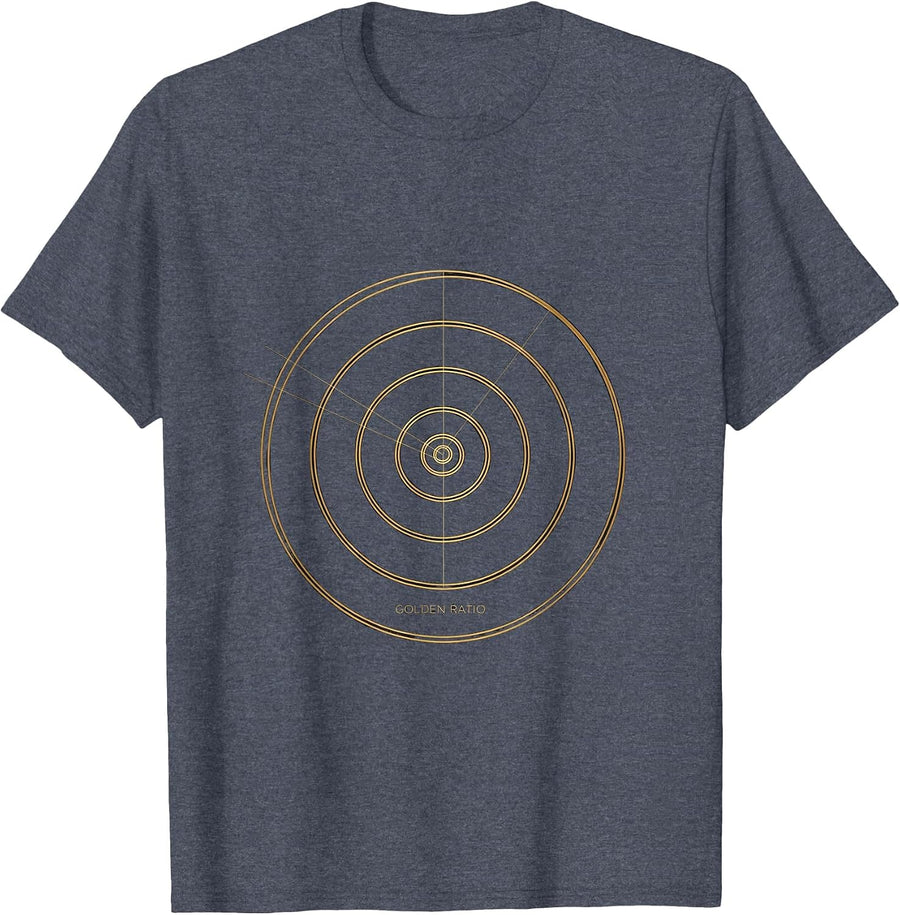 Golden Ratio Minimalist Math Sacred Geometry Enthusiast T-Shirt - Heather Blue