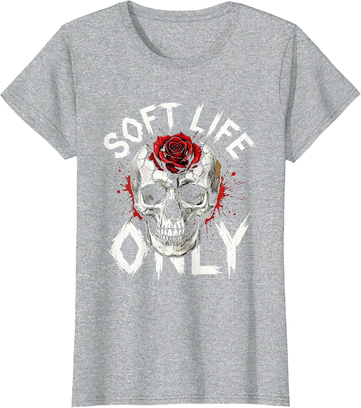 Soft Life Only Mental Health Matters Design T-Shirt - Heather Grey