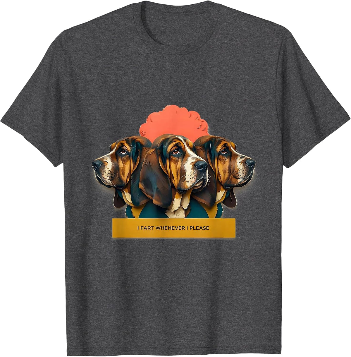 Men's I Fart Whenever I Please Funny Basset Hound Fart Joke Dad T-Shirt - Dark Heather Grey