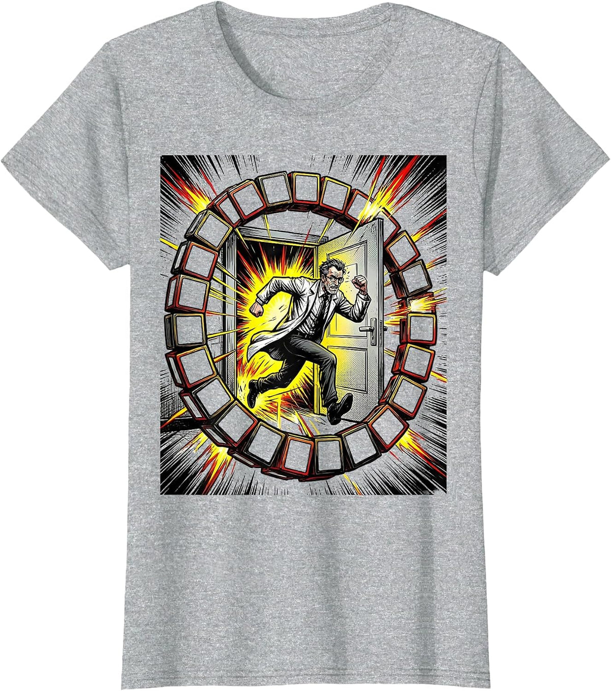 Women's Chemist Sprint Comic Book Science Humor Gift T-Shirt - Heather Grey