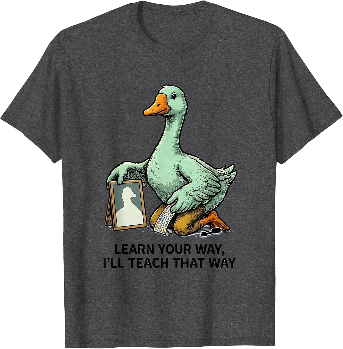 Men's Learn Your Way, I'll Teach That Way Funny Special Education T-Shirt - Dark Heather Grey