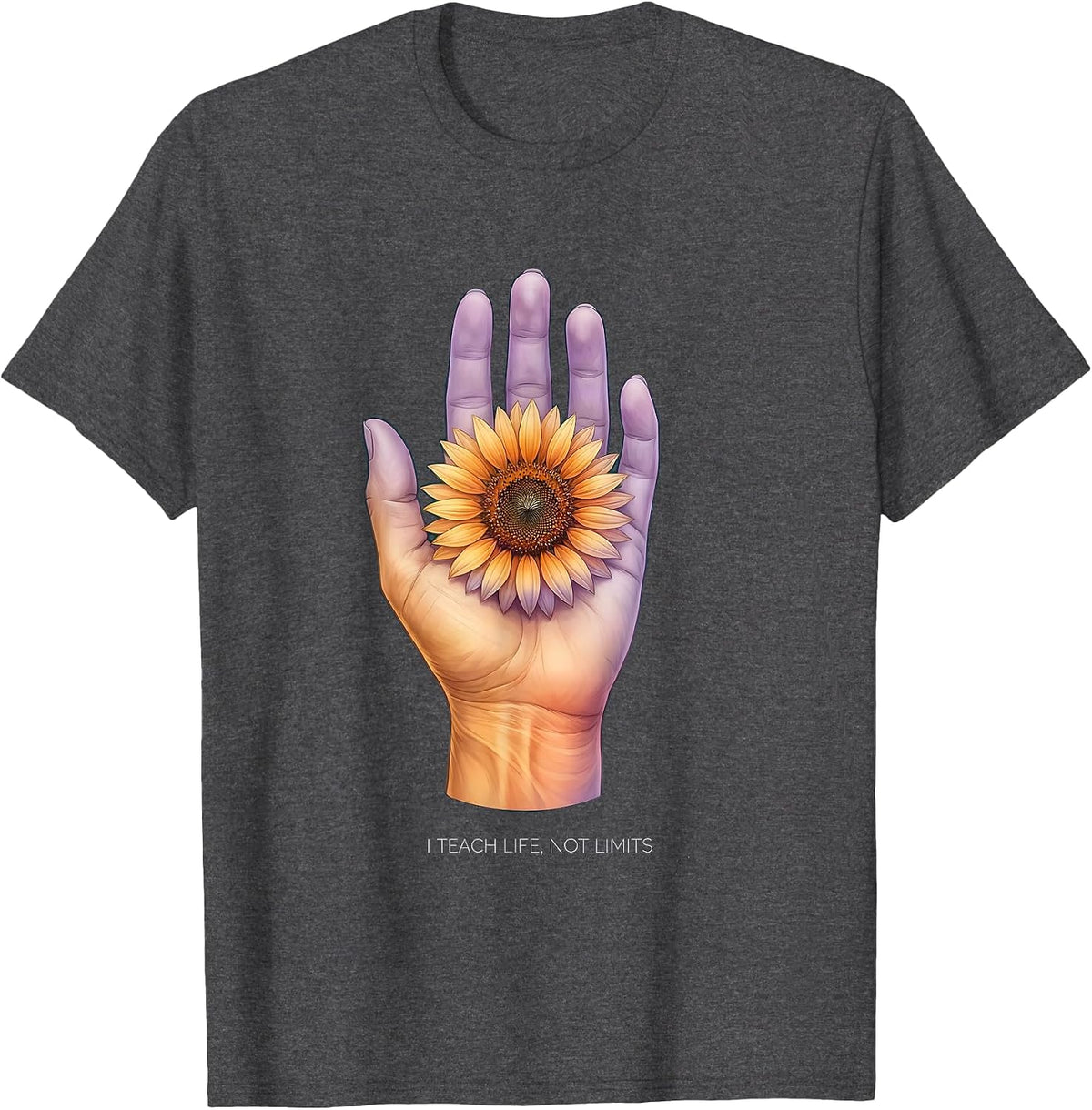 I Teach Life Not Limits Occupational Therapy Design T-Shirt - Dark Heather Grey