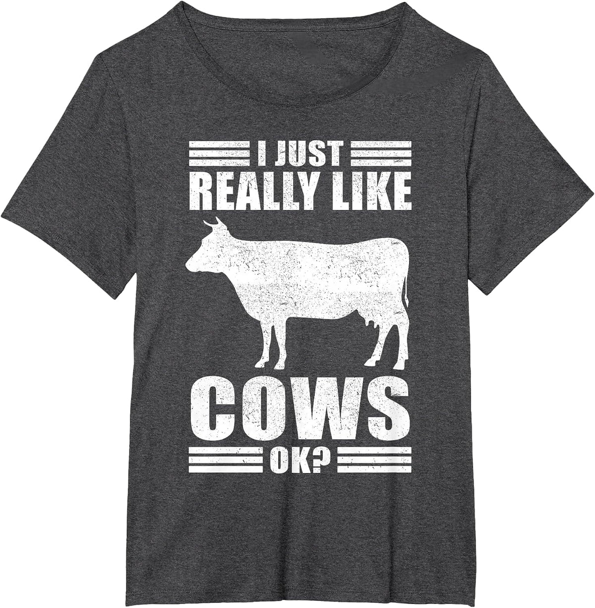 Funny Cow Design for Men Women Boys Girls Farmer Cow Lover T-Shirt - Dark Heather Grey