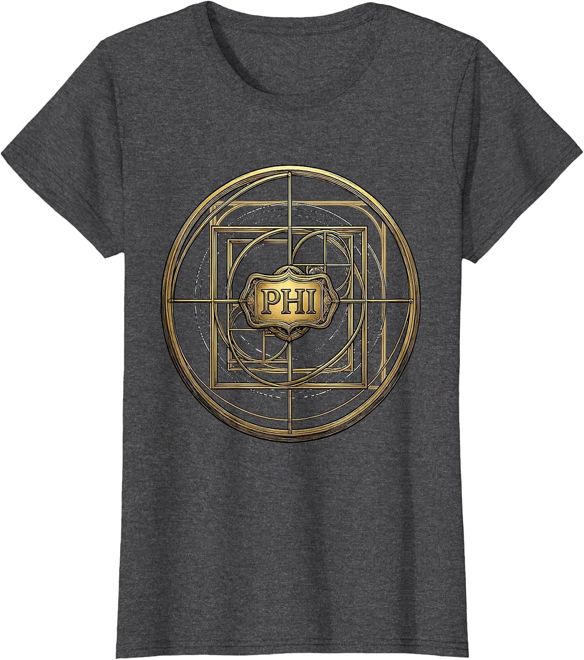 Women's Phi Golden Ratio Sacred Geometry Math Enthusiast Teacher T-Shirt - Dark Heather Grey