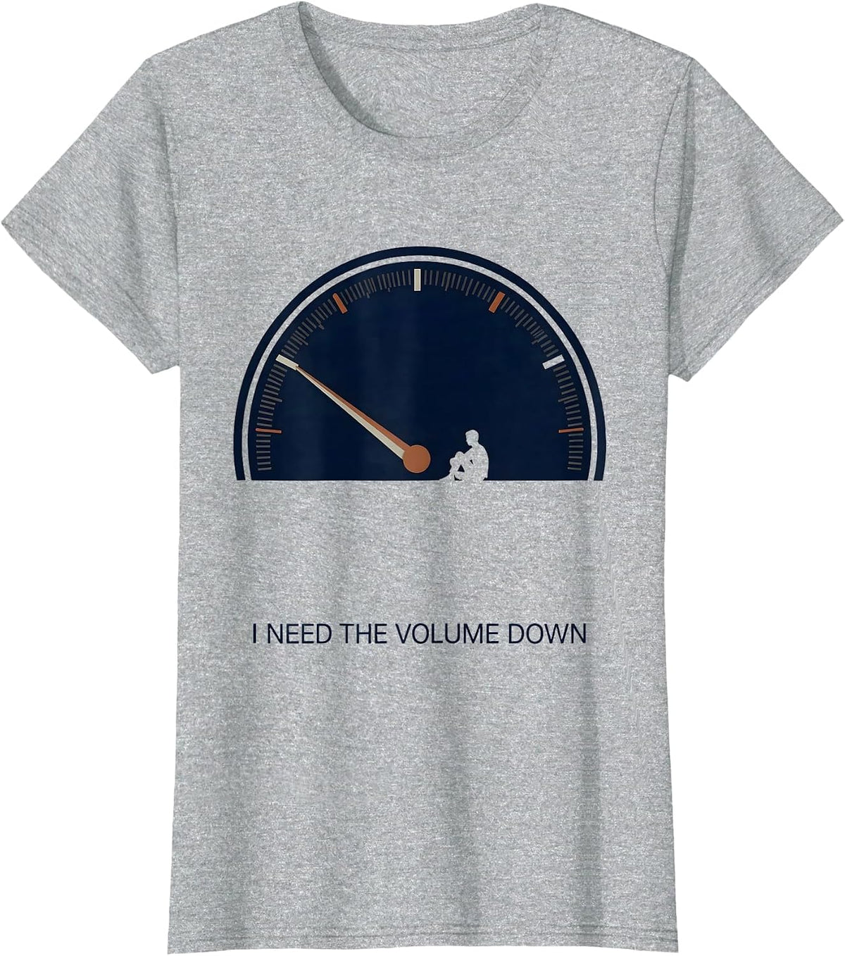 I Need The Volume Down Funny Neurodiversity Autism T-Shirt - Heather Grey